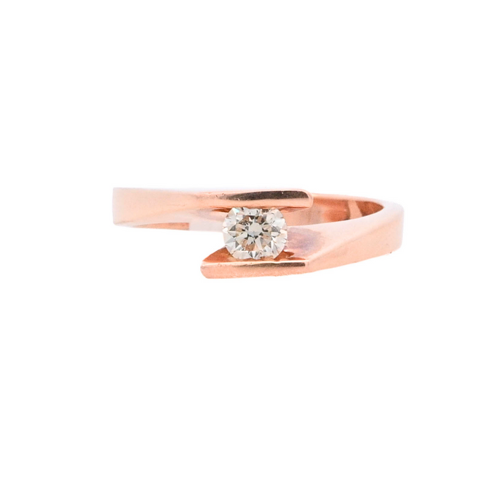 14K Rose Gold 0.33ct Round Diamond Tension Ring