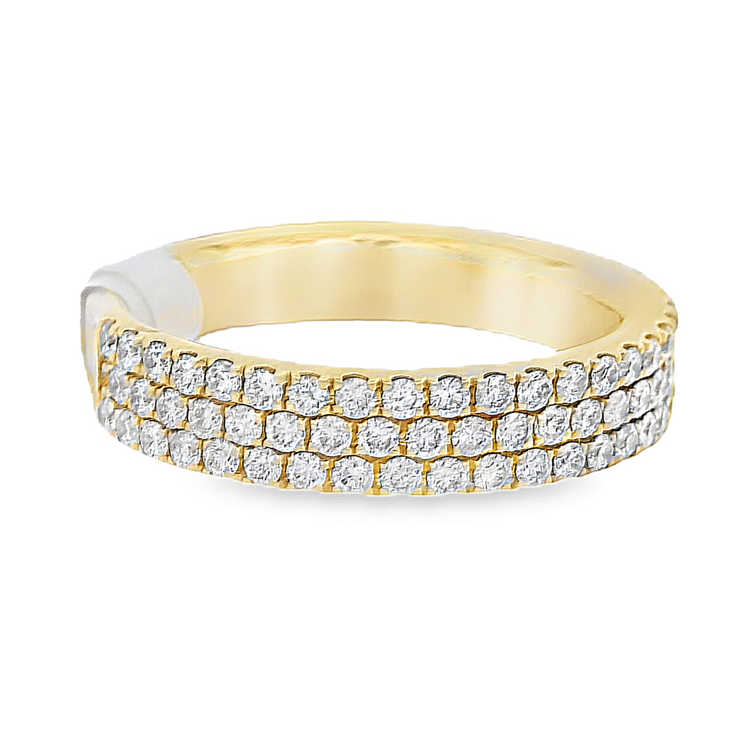 14K Yellow Gold 0.73ctw Pave Diamond Wedding Band