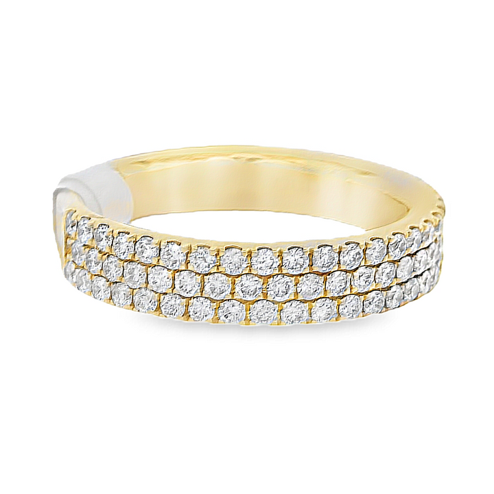 14K Yellow Gold 0.73ctw Pave Diamond Wedding Band