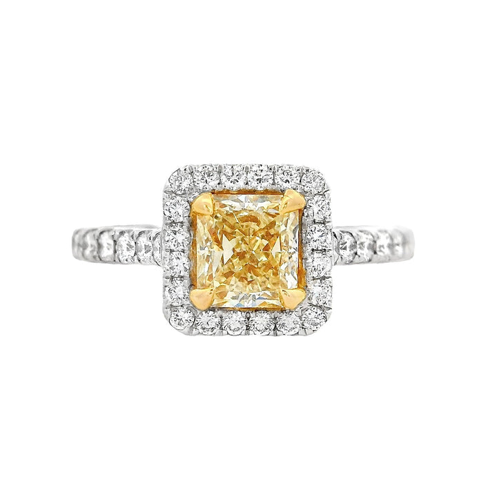 18K White Gold Yellow Diamond Multi-Stone Luxury Ring