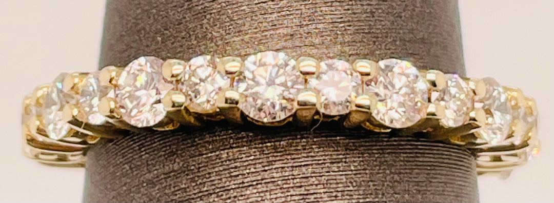 14K Yellow Gold 0.99ct Round Diamond Women's Wedding Band