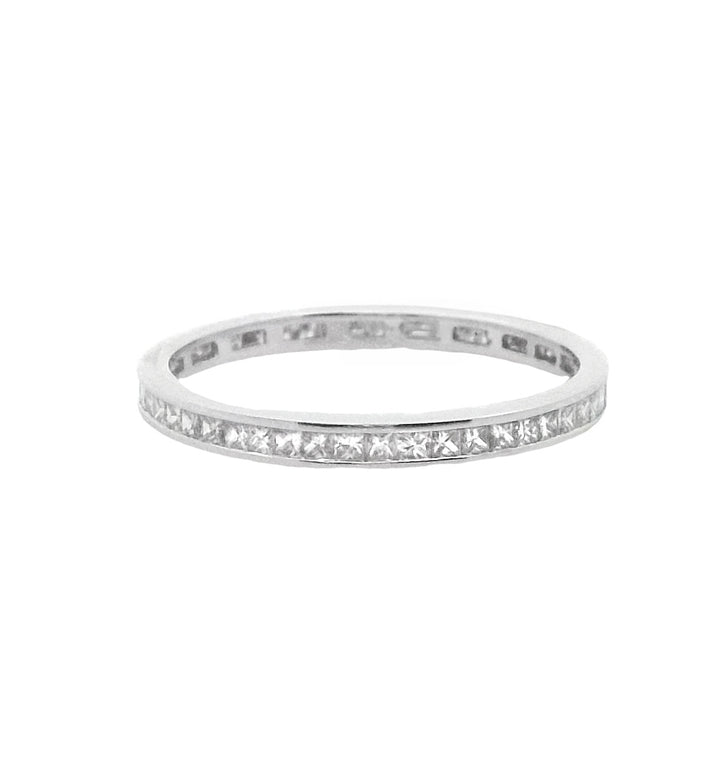 14K White Gold 0.57ctw Diamond Full Eternity Band Ring