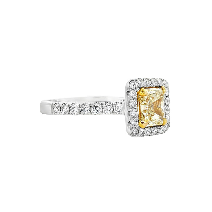 18K White Gold 1.00ct. Yellow Diamond Fashion Ring