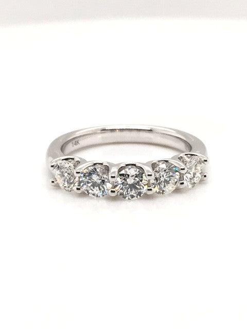 14K White Gold 1.50ctw Diamond Half Anniversary Band