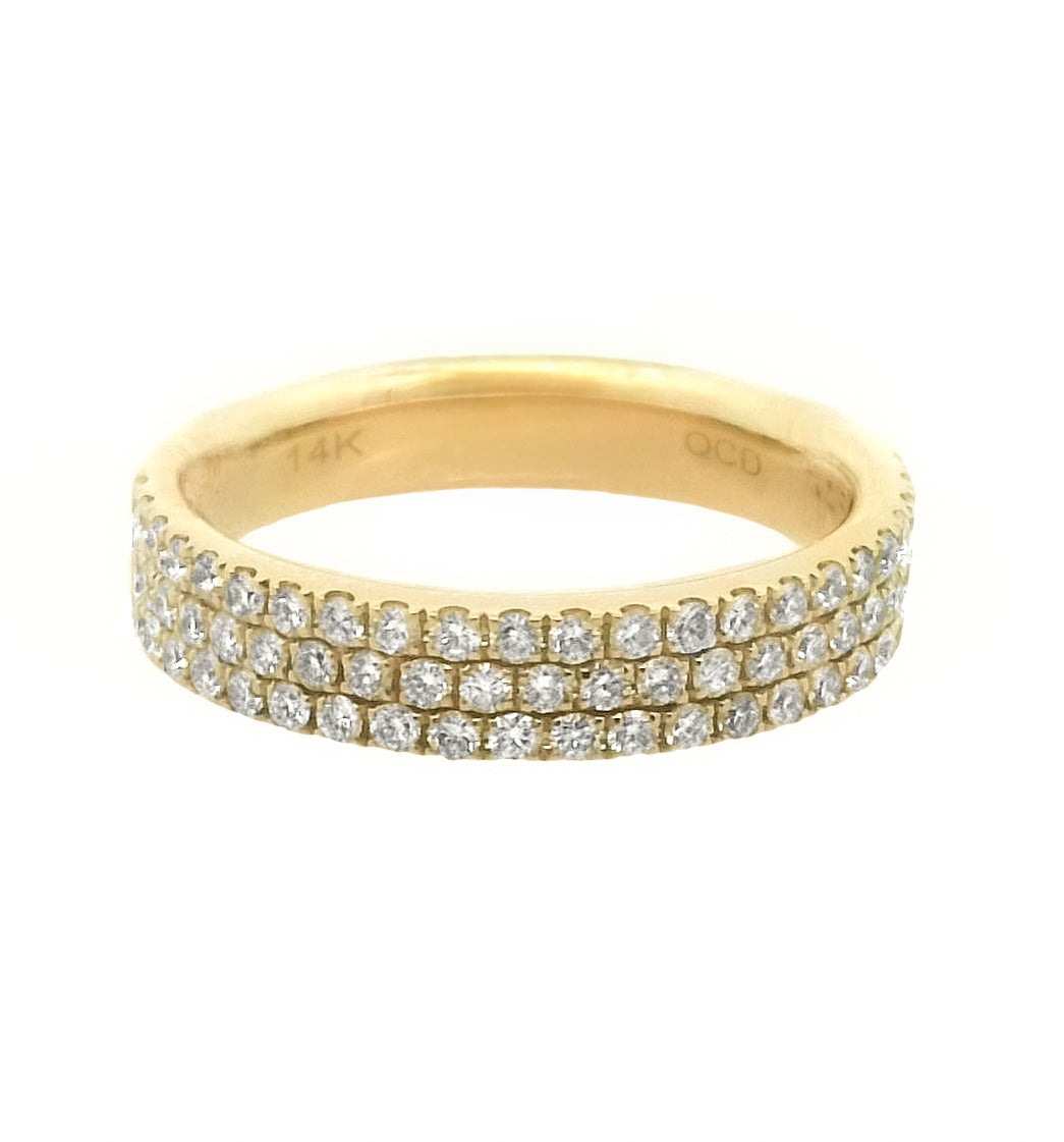 14K Yellow Gold 0.73ctw Pave Diamond Wedding Band