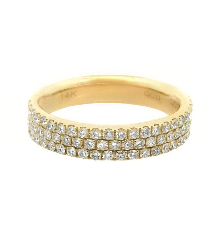 14K Yellow Gold 0.73ctw Pave Diamond Wedding Band