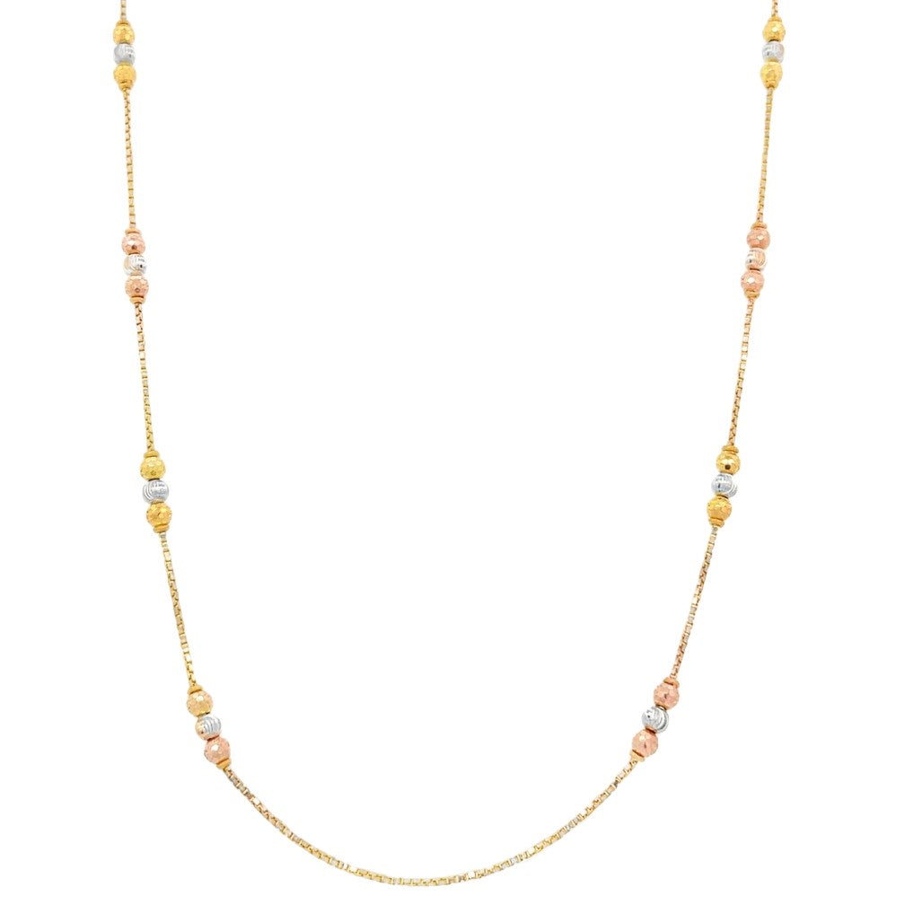 22K Yellow Gold Beaded Indian Elegance Necklace