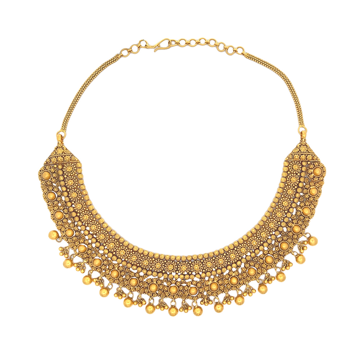 22K Yellow Gold Decorative Traditional Artisan Choker