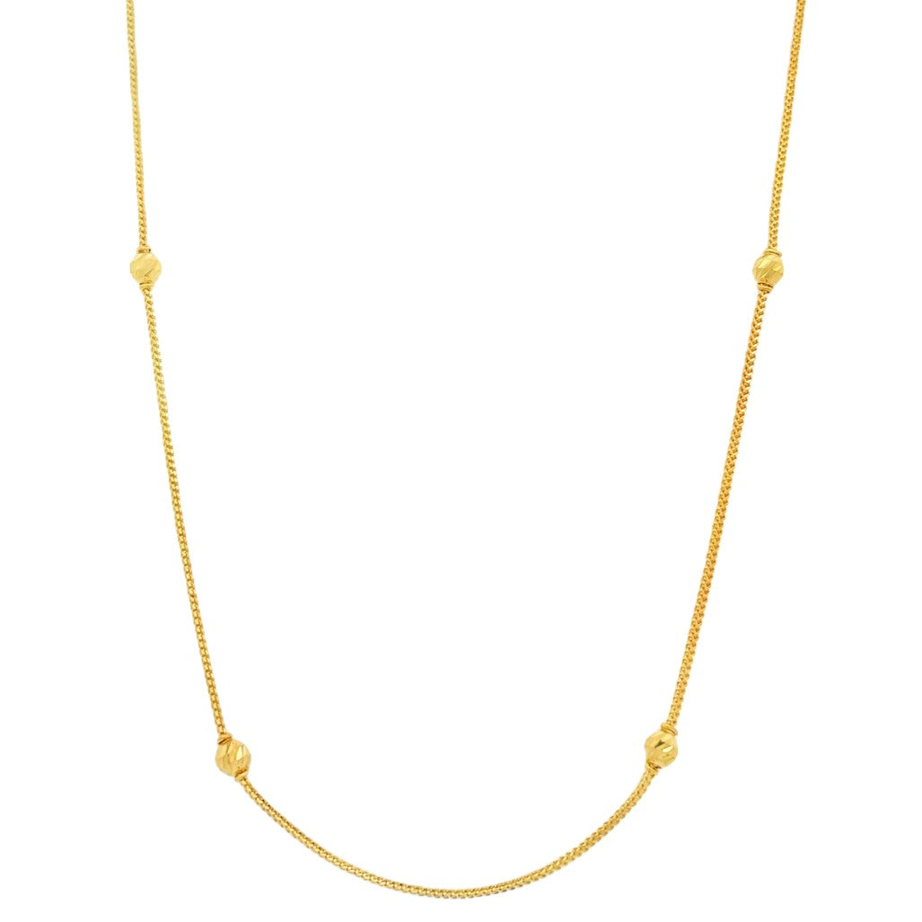 22K Yellow Gold 7-Ball Indian Elegance Necklace