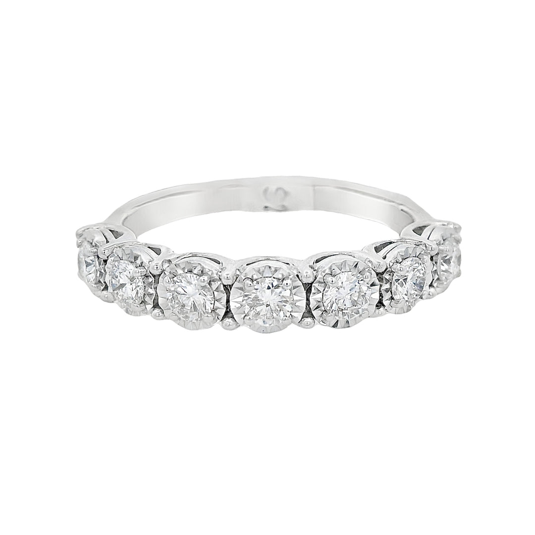 14K White Gold Diamond Wedding Band