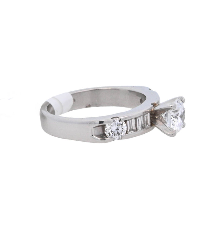 Platinum Round Diamond 0.68Ct Contemporary Engagement Ring