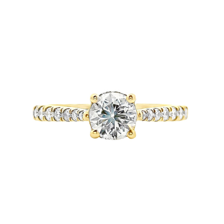 14K Yellow Gold Round Diamond 0.60Ct Solitaire Engagement Ring