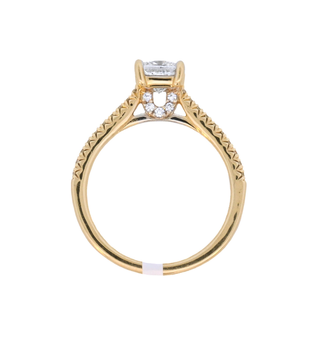 14K Yellow Princess Diamond 0.75Ct Solitaire Engagement Ring