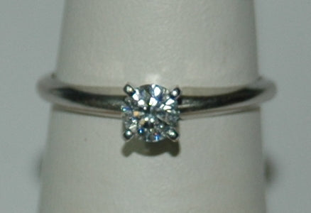 Platinum Round Diamond 0.30Ct Solitaire Engagement Ring