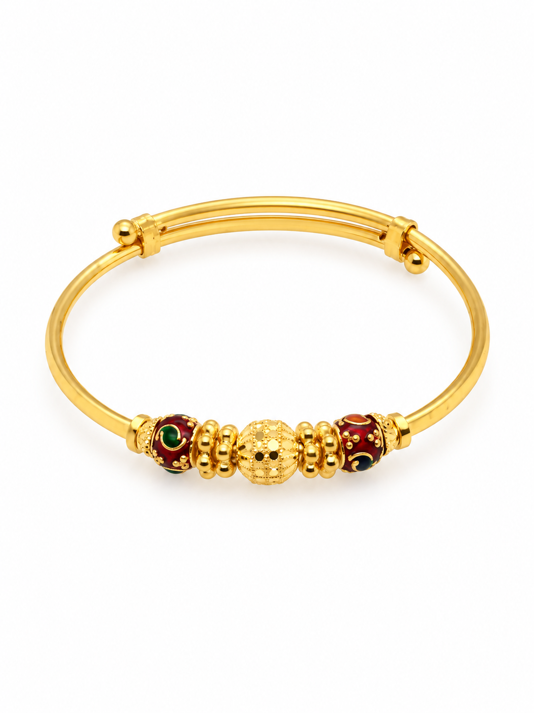 22K Yellow Gold Delicate Infant Charm Bracelet