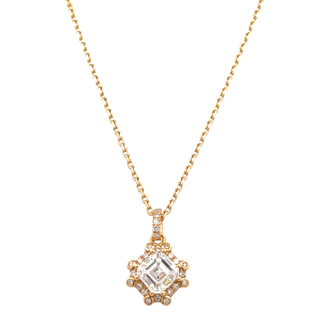 14K Yellow Gold Lab Diamond Multi-Stone Pendant Necklace