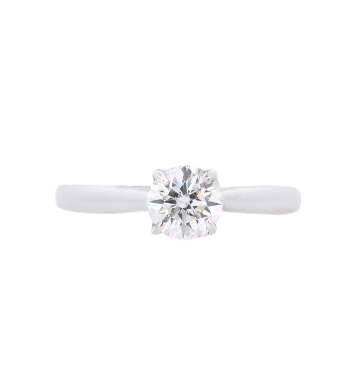 18K White Round Diamond 0.71Ct Solitaire Engagement Ring