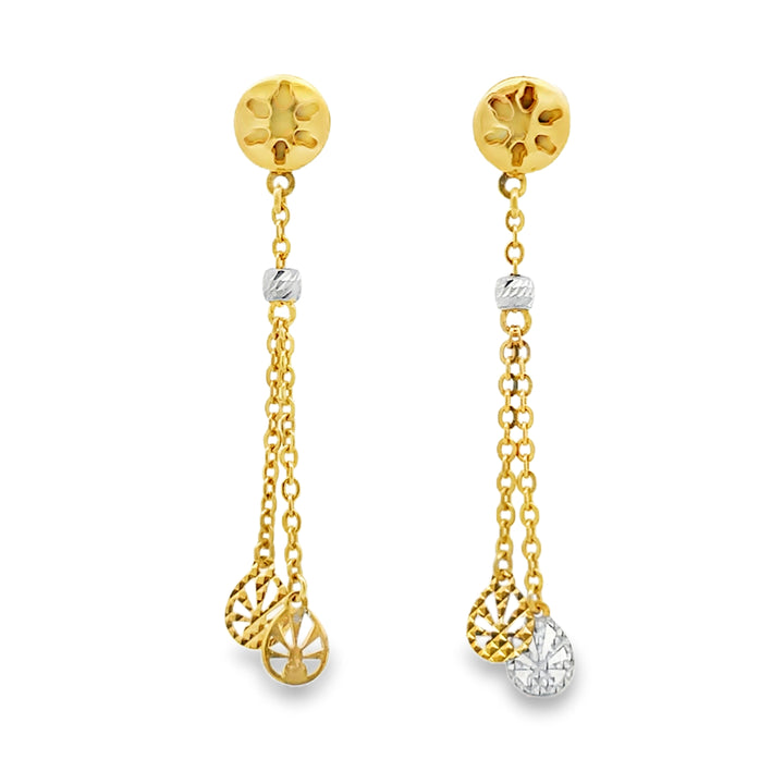 22K Yellow Gold Dangle Earrings with Secure Backs