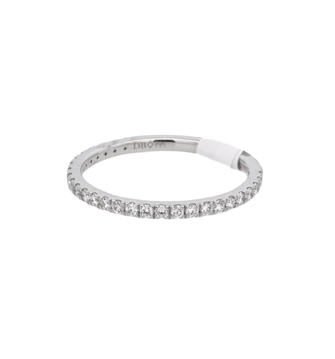 Platinum 0.28ct Diamond Pave Women's Wedding Band Ring