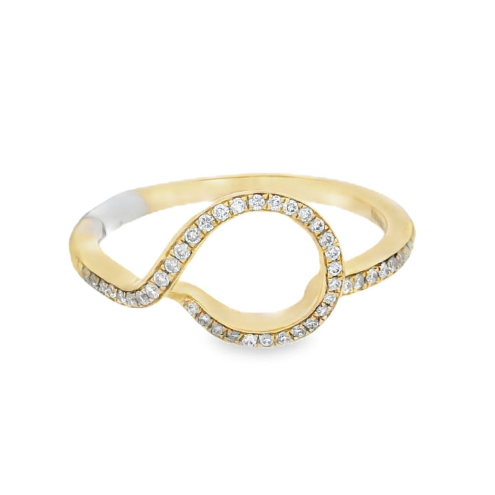 14K Yellow Gold 0.13ct Diamond Wrap Women's Band