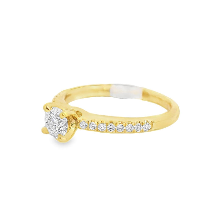 18K Yellow Princess Diamond 0.40Ct Solitaire Engagement Ring