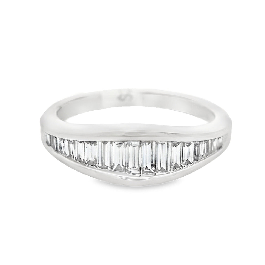 18K White Gold Multi-Diamond Fashion Ring, Size 6.25