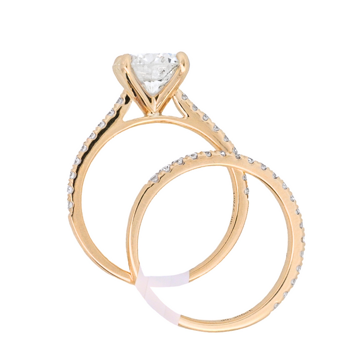 14K Yellow Gold Round Diamond Solitaire Engagement Ring