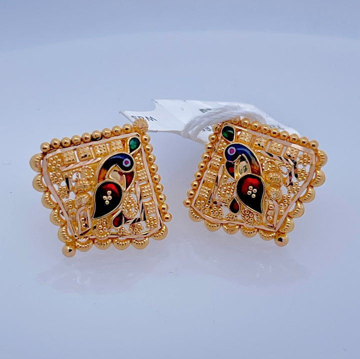 22K Yellow Gold Delicate Bird Stud Earrings