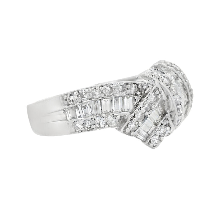 14K White Gold 1.0CT Diamond Fasion Ring