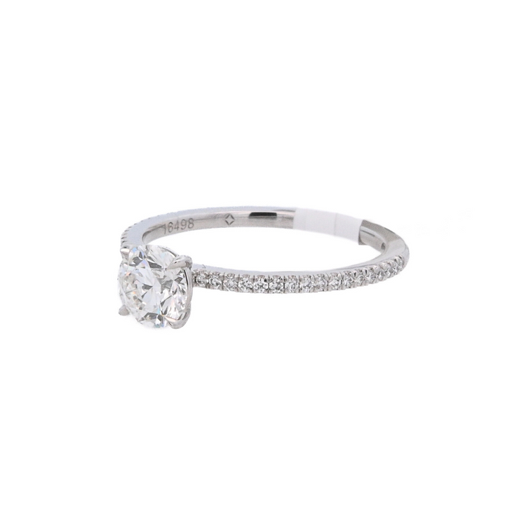 Platinum 0.71Ct Round Diamond Solitaire Engagement Ring