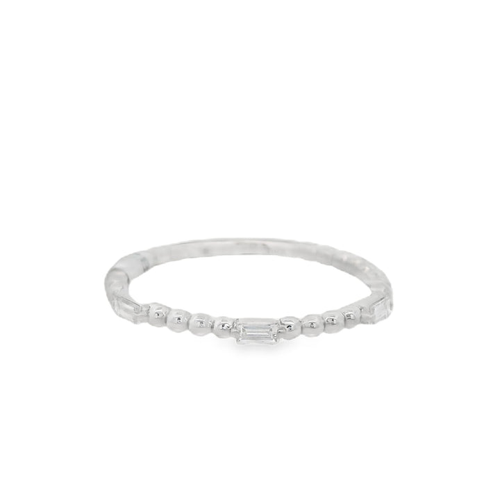 14K White Gold 0.15ct Diamond Stackable Women's Wedding Band