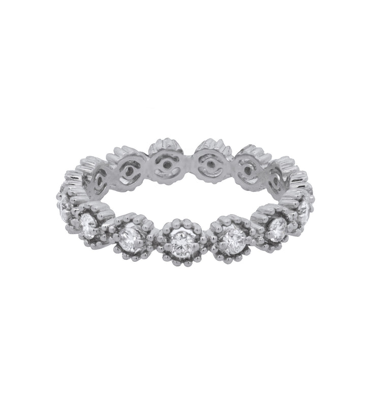 18K White Gold 0.53ct Round Diamond Stackable Band