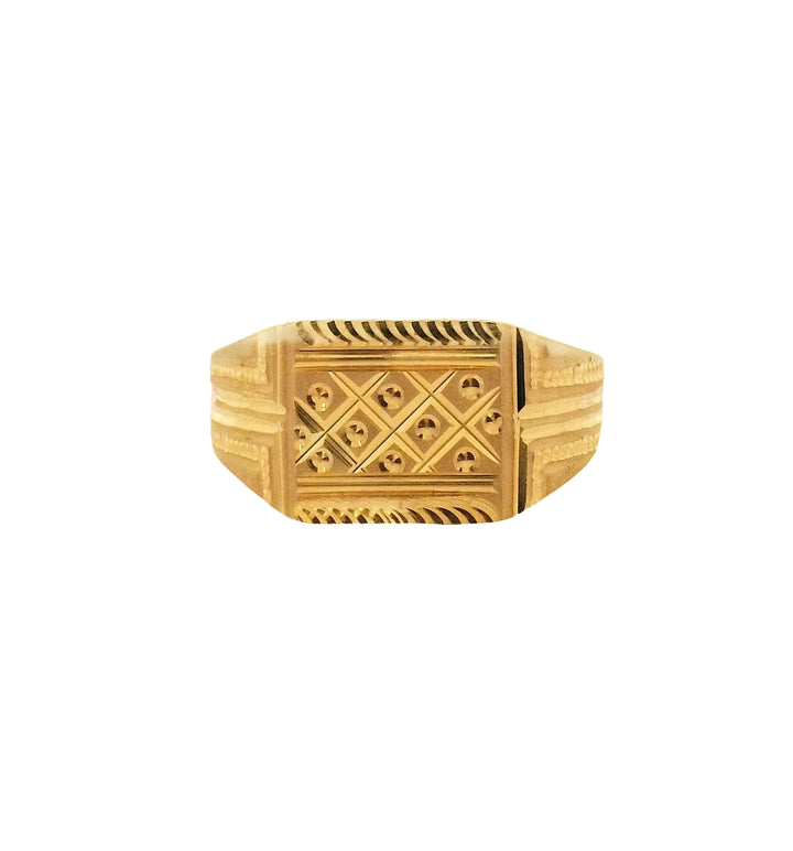 22K Yellow Gold Men's Classic Band Ring - Masculine Elegance