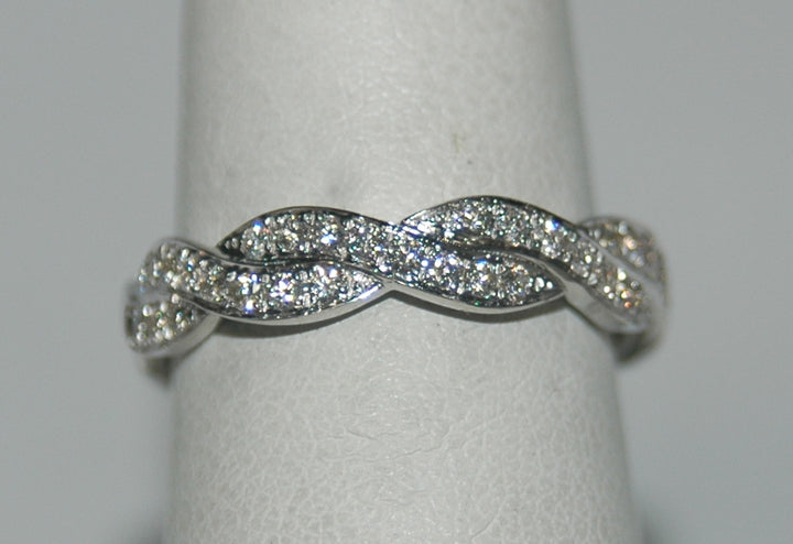 14K White Gold 0.50ct Diamond Twisted Women's Wedding Band