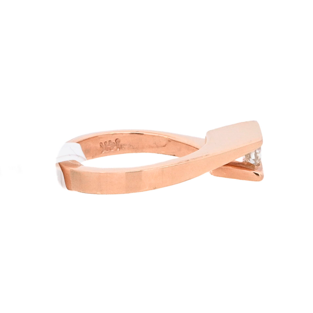 14K Rose Gold 0.33ct Round Diamond Tension Ring