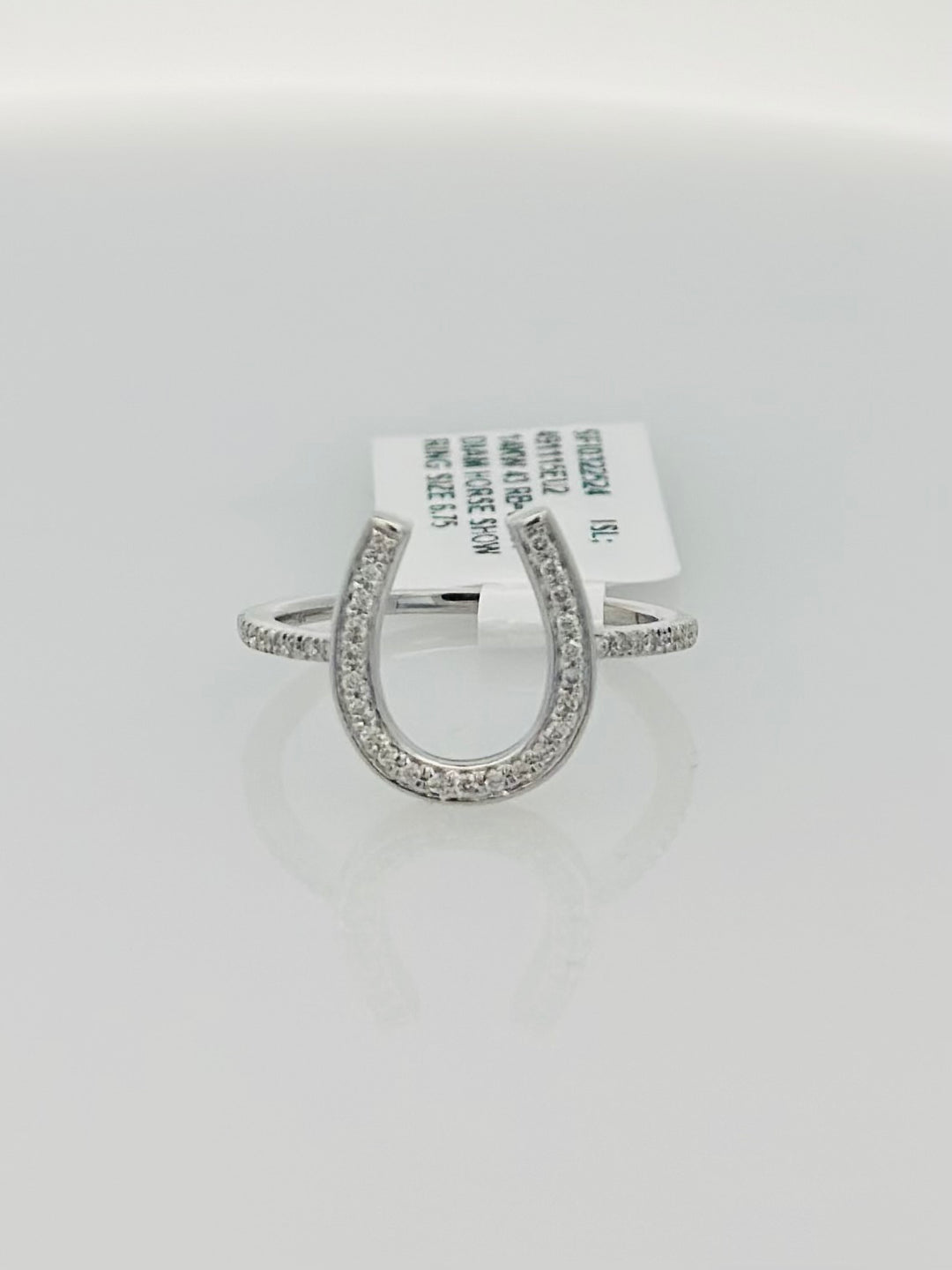 14K White Gold 0.15ct. Diamond Horse Shoe Fashion Ring