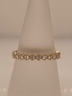 14K Yellow Gold 0.23CT Diamond Stackable Wedding Band