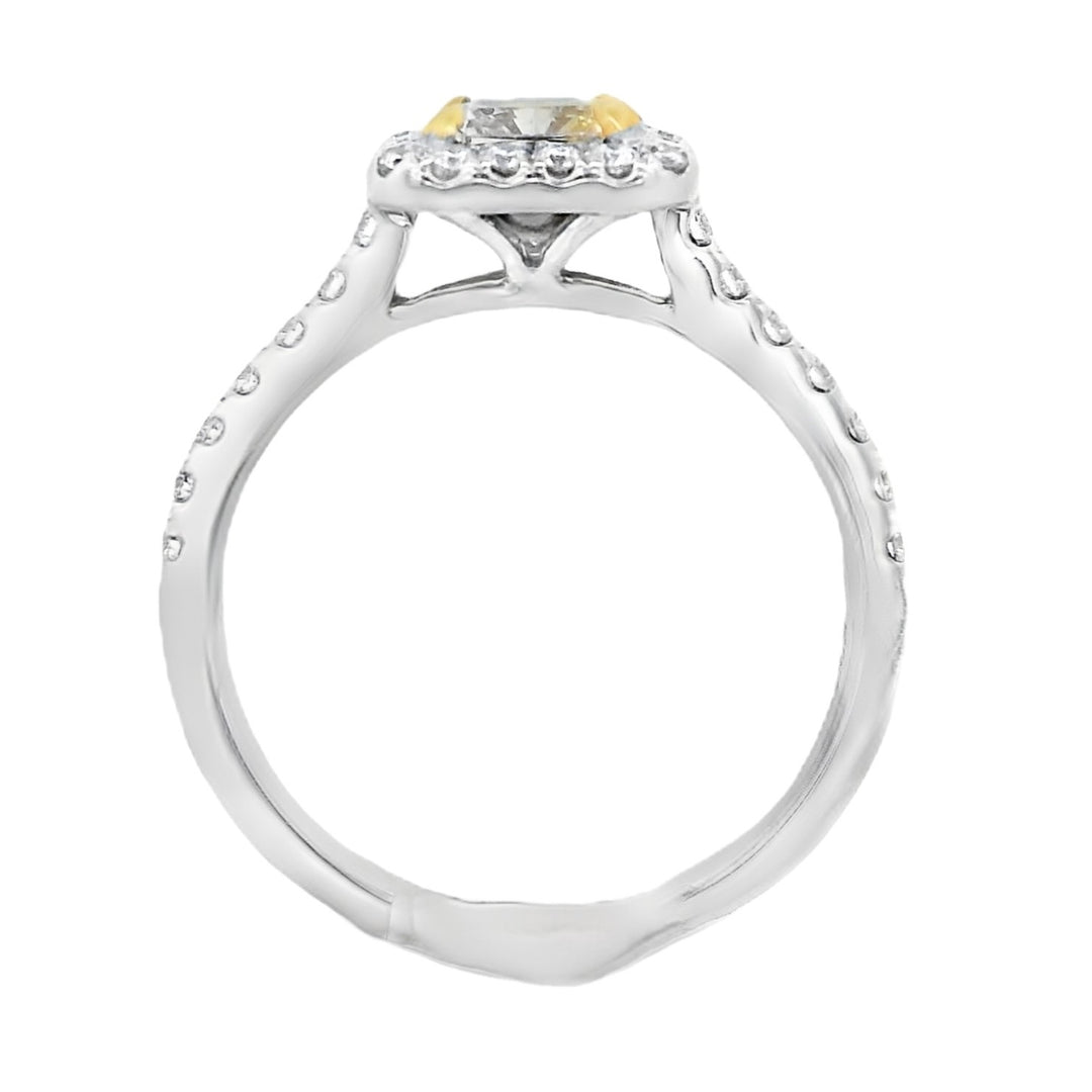 18K White Gold 1.00ct. Yellow Diamond Fashion Ring