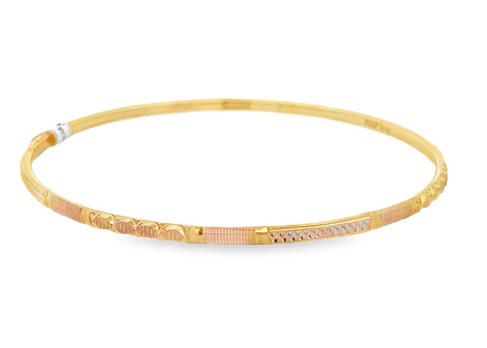 22K Yellow Gold Classic Solid Bangle Bracelet