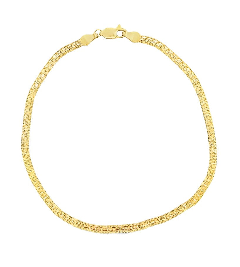 22K Yellow Gold 10 Ankle Bracelet with Lobster Clasp