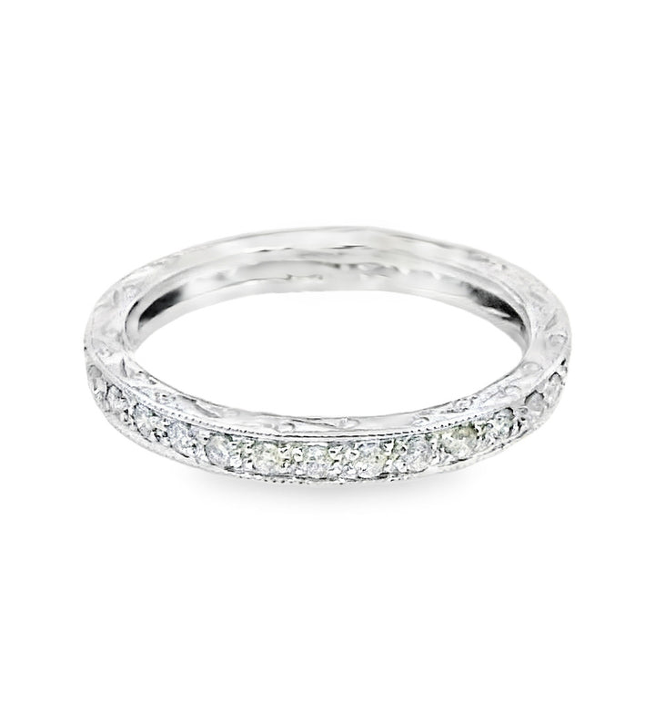 18K White Gold 0.44ctw Round Diamond Eternity Band