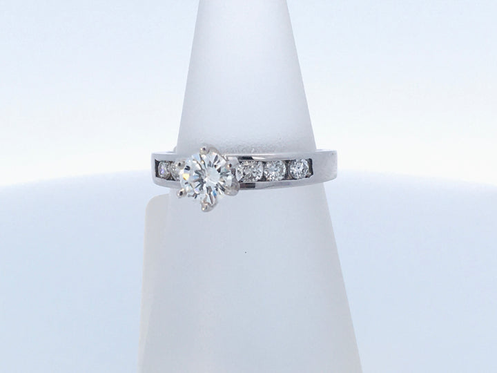 14K White Round Diamond 0.47Ct Solitaire Engagement Ring