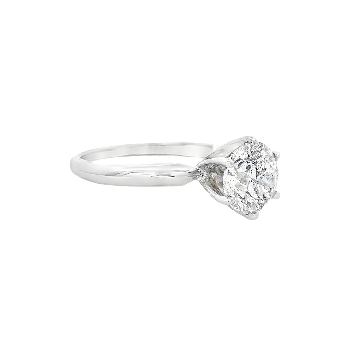 14K White Round Diamond 1.46Ct Solitaire Engagement Ring