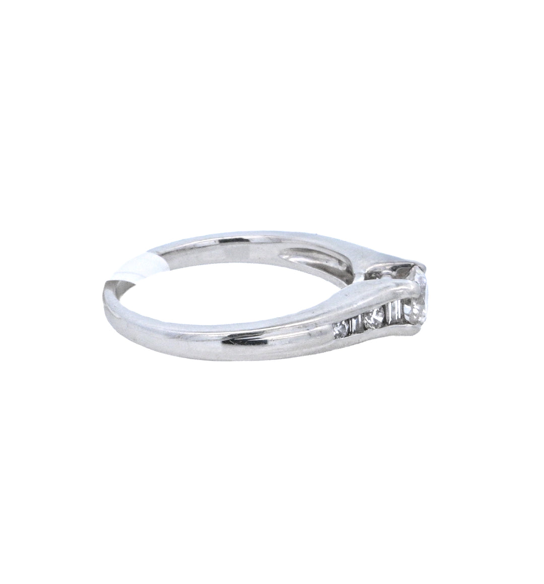 Platinum 0.50ct Round Diamond Contemporary Engagement Ring