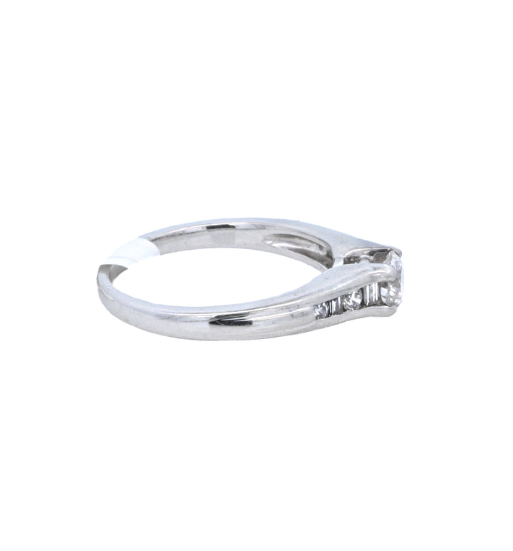 Platinum 0.50ct Round Diamond Contemporary Engagement Ring