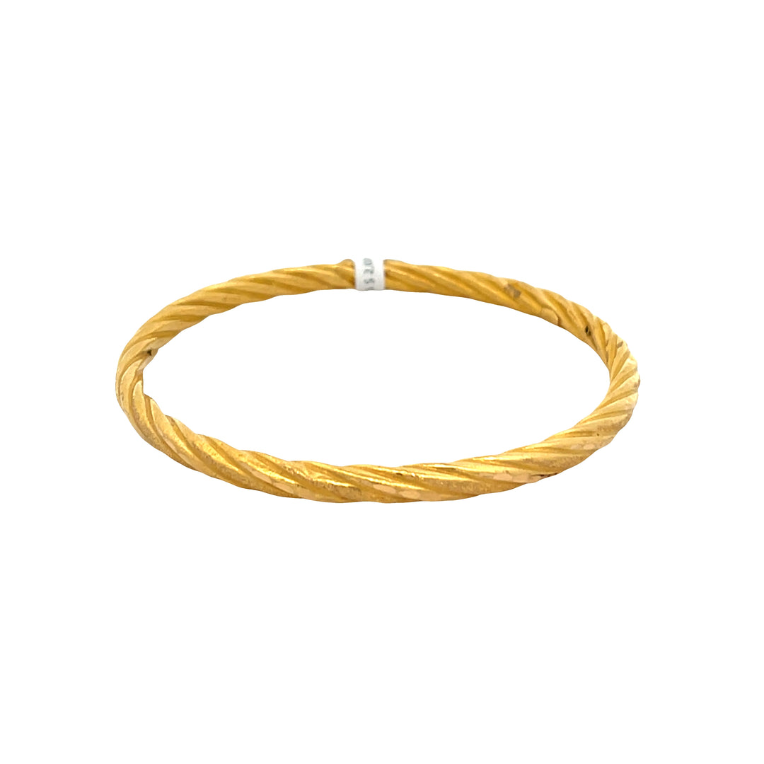 21K Yellow Gold Twisted Wire Bangle Bracelet