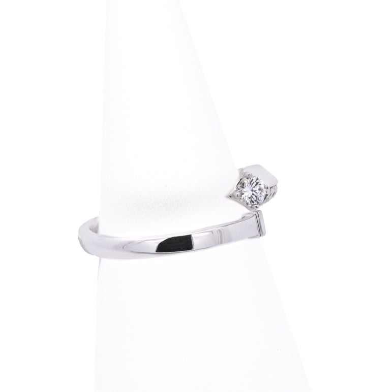 18K White Gold 0.20ct Round Diamond Bypass Ring