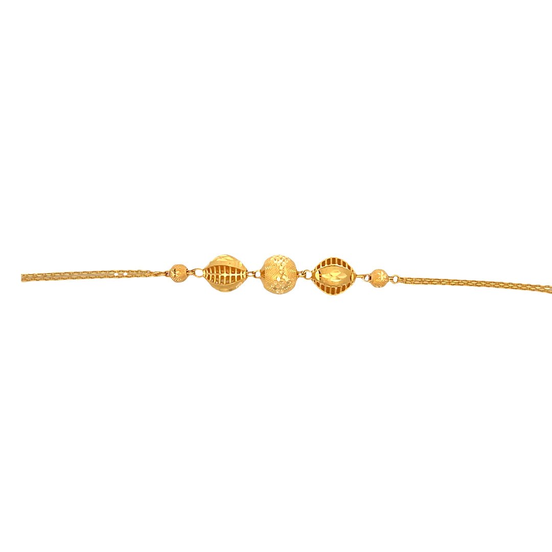 22K Yellow Gold Delicate Minimalist Chain Bracelet