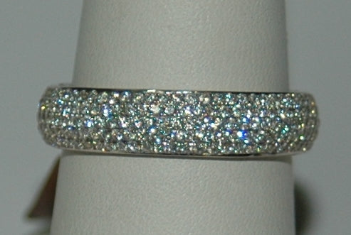 14K White Gold 0.76ct Diamond Micro Pave Band