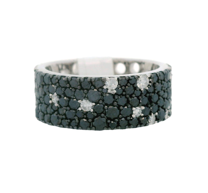 18K White Gold 1.91ct Black & White Diamond Cluster Ring